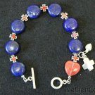 Anglican Rosary bracelet Lapis Lazuli rose Quartz Sterling silver and enamel