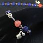 Anglican Rosary bracelet Lapis Lazuli rose Quartz Sterling silver and enamel