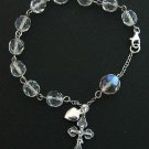 Catholic Rosary Bracelet Vintage Bohemian Crystal and Sterling silver