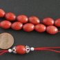 Greek Komboloi worry beads Red Marble & Sterling Silver