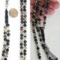 Islamic Prayer Beads Tesbih Faceted 99 Black Matrix Quartz and Sterling Silver
