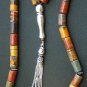 PRAYER BEADS TESBIH GEBETSKETTE RAINBOW PICASSO JASPER AND STERLING SILVER