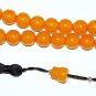 PRAYER BEADS APRICOT AMBER COLOR FATURAN TYPE RESIN VINTAGE TESBIH KOMBOLOI