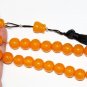 PRAYER BEADS APRICOT AMBER COLOR FATURAN TYPE RESIN VINTAGE TESBIH KOMBOLOI