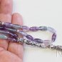 Prayer beads Tesbih oval Rainbow Fluorite & Sterling Silve Rare Cut Collector's