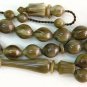 PRAYER BEADS SANDALOUS TURKISH AMBER SUFI CARVING - RARE COLOR - COLLECTOR'S