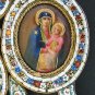 V.RARE XIXth CENT MINIATURE RELIGIOUS PORCELAIN PAINTINGS IN MICROMOSAIC FRAME
