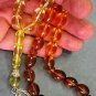 Prayer beads Gebetskette faceted oval Lucite Color gradient Gold to Cognac