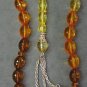 Prayer beads Gebetskette faceted oval Lucite Color gradient Gold to Cognac