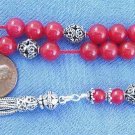 GREEK KOMBOLOI GENUINE INDIAN RUBY & STERLING - V.ATTRACTIVE COLLECTOR'S