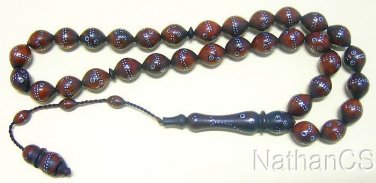 PRAYER WORRY BEADS TESBIH KUKA STUDDED WITH SILVER PLATED NAILS - SPECIAL OFFER