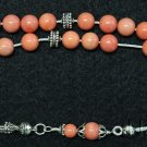 Luxury Pink Komboloi Pink Agel Skin Coral and Sterling Silver