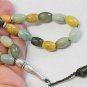 PRAYER BEADS TESBIH BARREL MULTICOLOR JADE & STERLING SILVER  - SPECIAL OFFER -