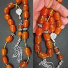 Greek Komboloi Genuine Faturan & Sterling Silver - Butterscotch Amber Color