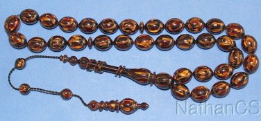 Prayer Beads Tesbih Marbled Multicolor Vintage Galalith +Exceptional+Collector's