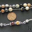 Greek Komboloi Worry Beads Picasso Jasper & Sterling Silver