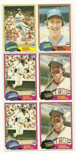 1981 Topps Baseball Uncut Sheet CRAIG NETTLES SHANE RAWLEY *