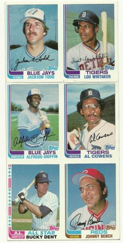 1982 Topps Baseball Uncut Sheet JOHNNY BENCH BUCKY DENT *