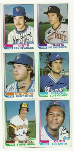 1982 Topps Baseball Uncut Sheet LEE SMITH RICKEY KEETON *