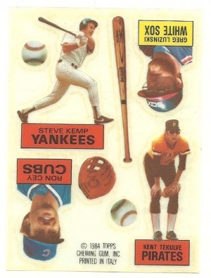 1984 Topps Rub Downs #12 Ron Cey / Steve Kemp / Greg Luzinski / Kent Tekulve