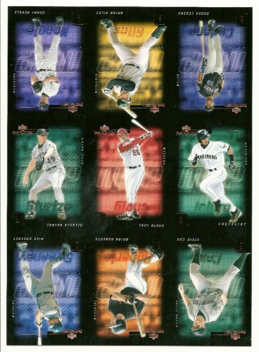 9 Card Uncut Sheet Upper Deck MVP Baseball 2002 *