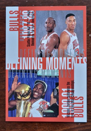 1997-98 Upper Deck BULLS Michael Jordan Scottie Pippen #D2 Defining Moments JUMBO