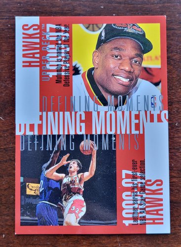 1997-98 Upper Deck HAWKS Dikembe Mutombo Christian Laettner #D1 Defining Moments JUMBO