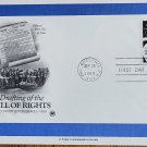 First Day Cover DRAFTING OF THE BILL OF RIGHTS w/25 cent stamp 1989 *