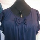 3x Dark Blue Bow Top