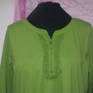 26/28 Long Sleeve Green Ruffle Shirt