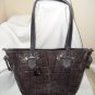 Chiarini- Gray  croco embossed leather handbag