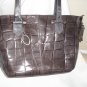Chiarini- Gray  croco embossed leather handbag