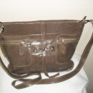 Tan leather shoulder handbag