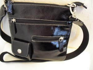 Black Patent Argentine Leather Shoulder Bag