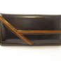 Dark Brown Leather Wallet with tan details