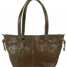 Chiarini- Gray  croco embossed leather handbag