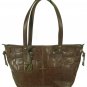 Chiarini- Gray  croco embossed leather handbag