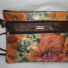 Berry Red and green  leather shoulder handbag