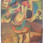 Joan Miro surreal oil painting on cardboard