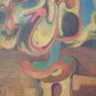 Joan Miro surreal oil painting on cardboard