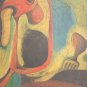 Joan Miro surreal oil painting on cardboard