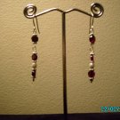 Earrings Design by Hypnotic Jewelry Red Dots Sterling Silver, Burgundy Glass Beads and pearls