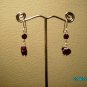 Earrings Design by Hypnotic Jewelry "Floating Dots" Sterling Silver and Burgundy Glass Beads