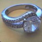 STERLING SILVER 925 RING WITH DIAMONDS SIZE AROUND 7.5