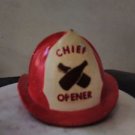 Cast Iron/Brass Fire Hat FD Helmet Beer-Soda-Pop Bottle Opener Firefighter CHIEF