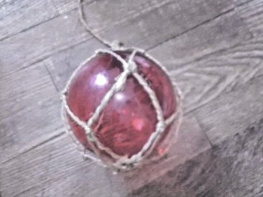 Large RED Hand Blown Glass Fishing Float - 5" Diameter