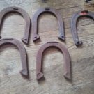 5 Antique DOUBLE RINGER Cast Iron Drop Forged HORSESHOES RODEO STEEL FORGING