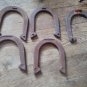 5 Antique DOUBLE RINGER Cast Iron Drop Forged HORSESHOES RODEO STEEL FORGING