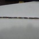 VINTAGE 925 STERLING SILVER BRACELET MARCASITE LINKS FAUX STONES 11 GRAMS