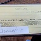 New Jersey NJ Yardville 33 unused mint checks Yardville National Bank